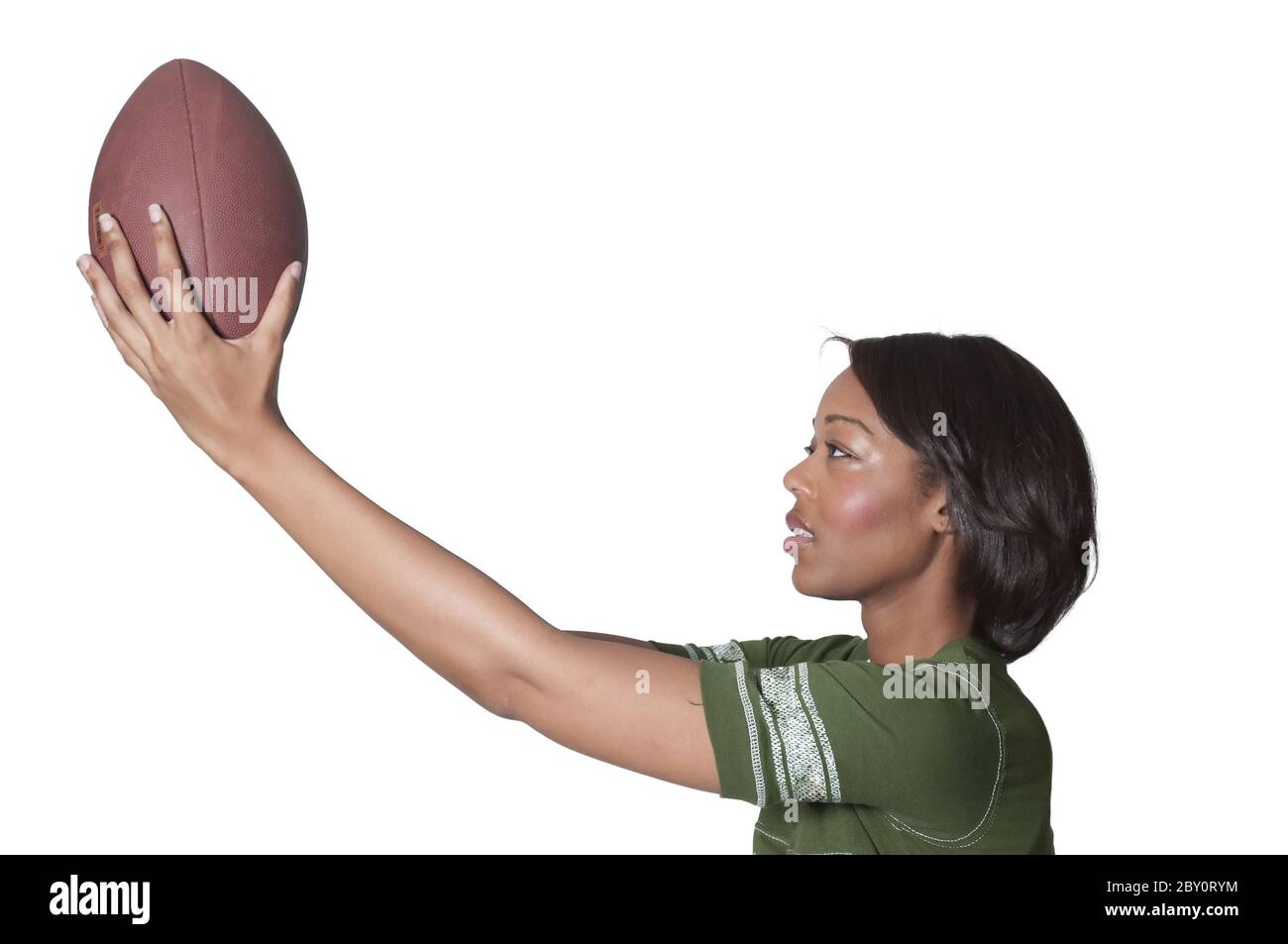 Black Woman Football Player Stock Photo Alamy