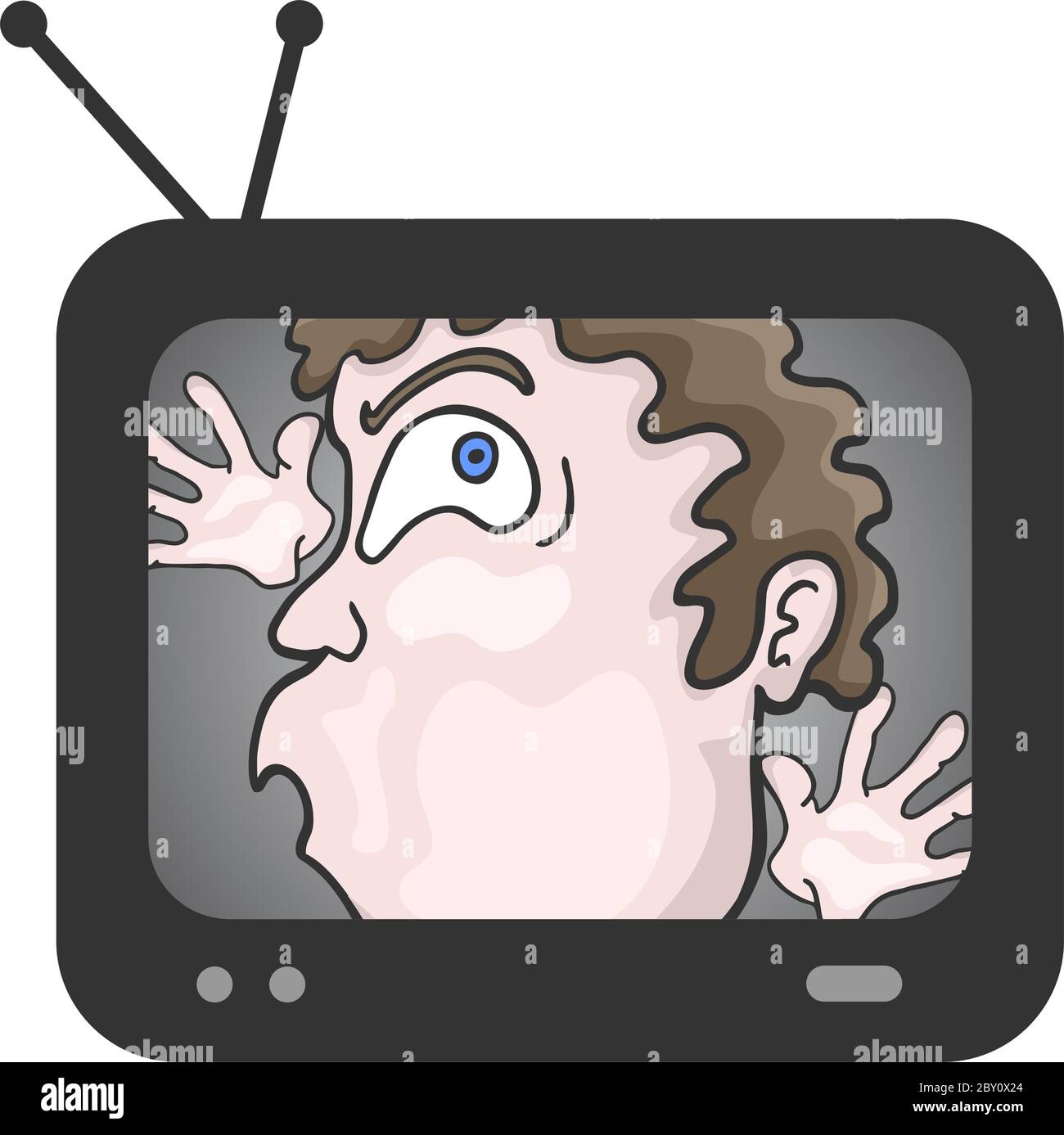 trapped in television Stock Vector Image & Art Alamy