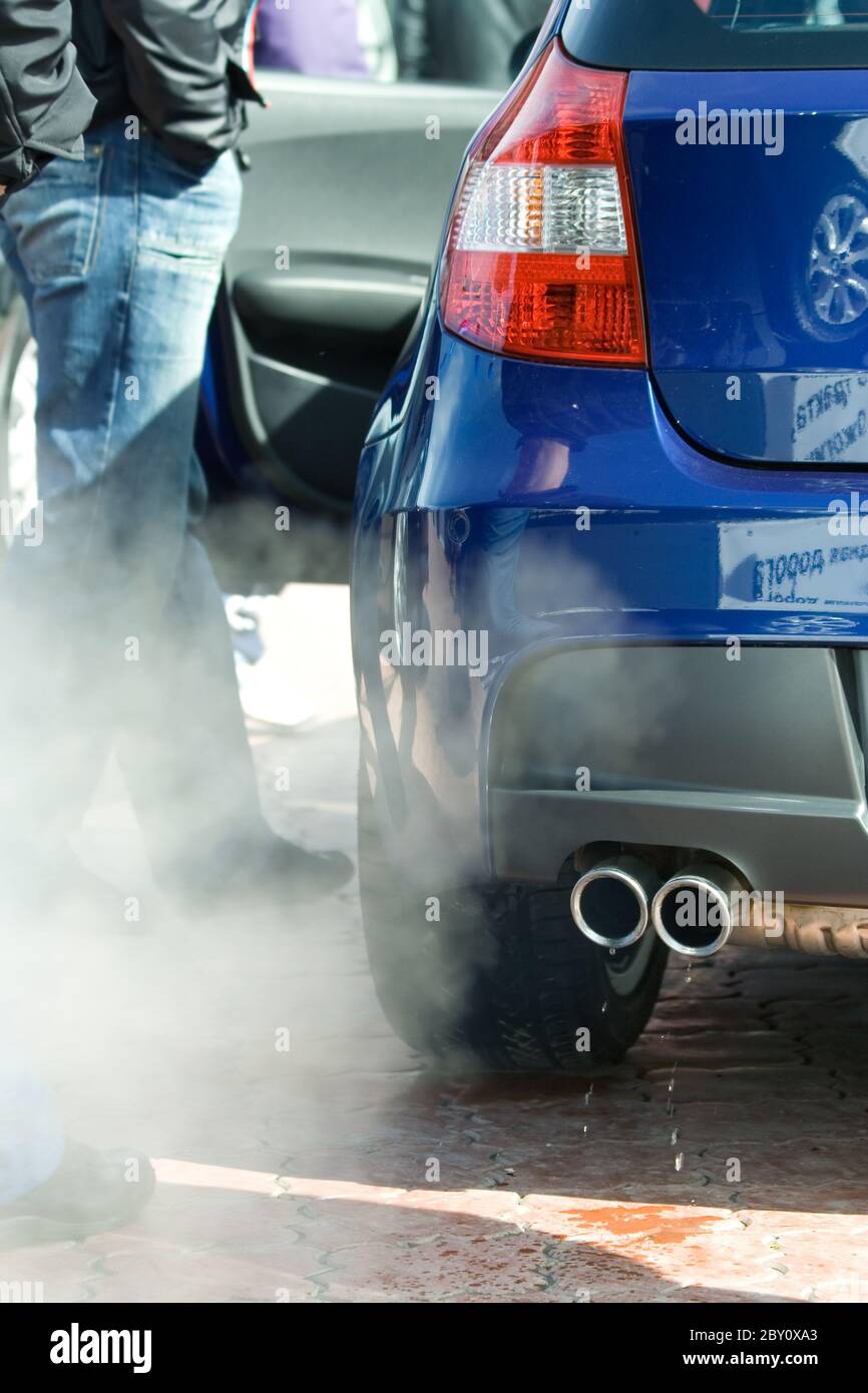 Exhaust pipe and waste gases Stock Photo Alamy