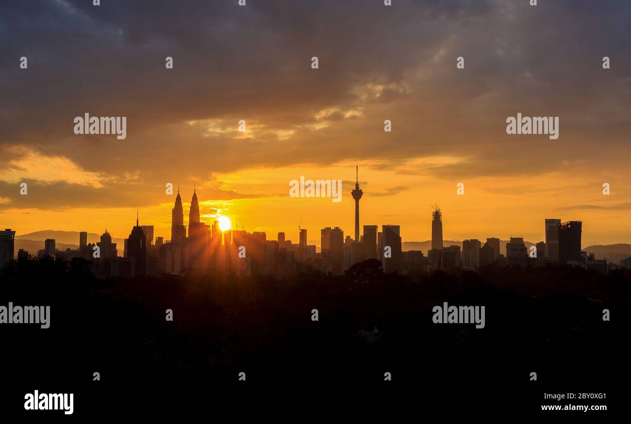 Asian city aerial cloud sun rays hi-res stock photography and images ...
