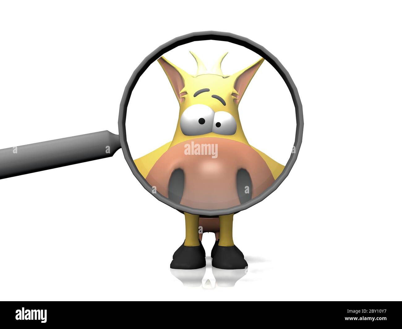 cow and the magnifying glass Stock Photo