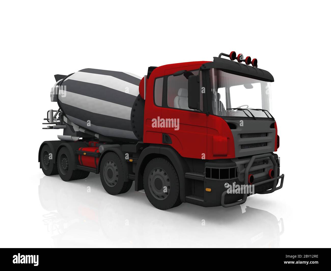 concrete mixer  truck on white background Stock Photo