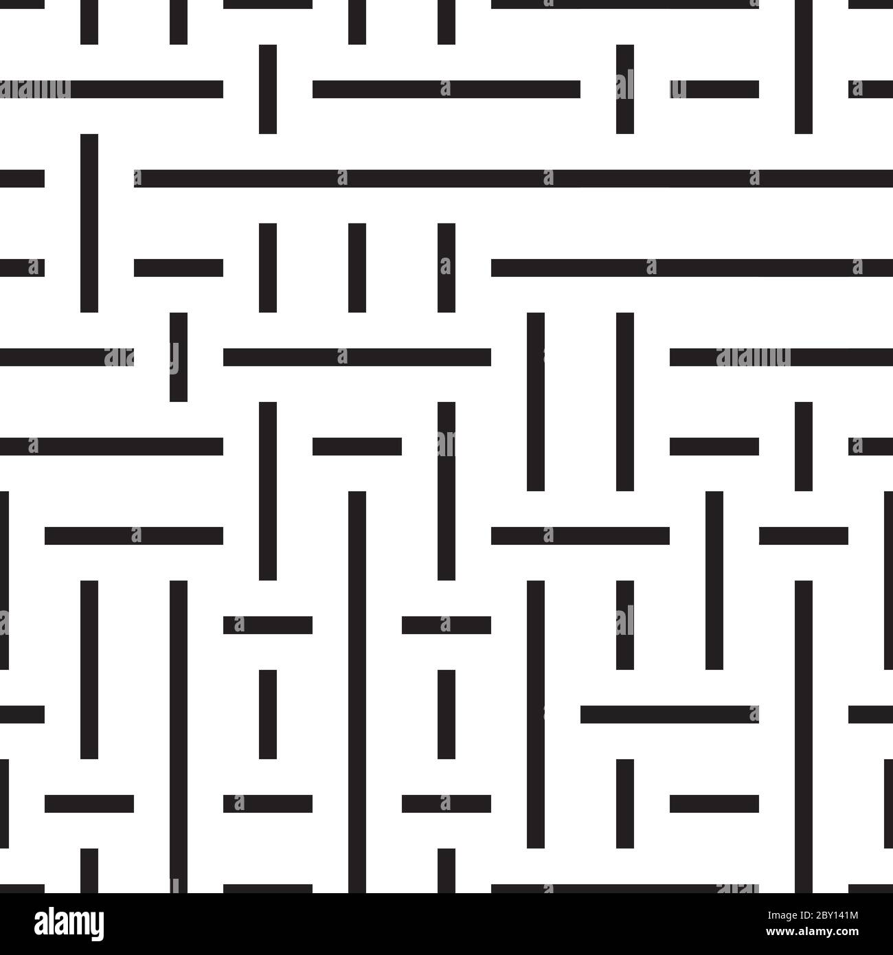 Seamless pattern with horizontal and vertical black segments Stock Vector