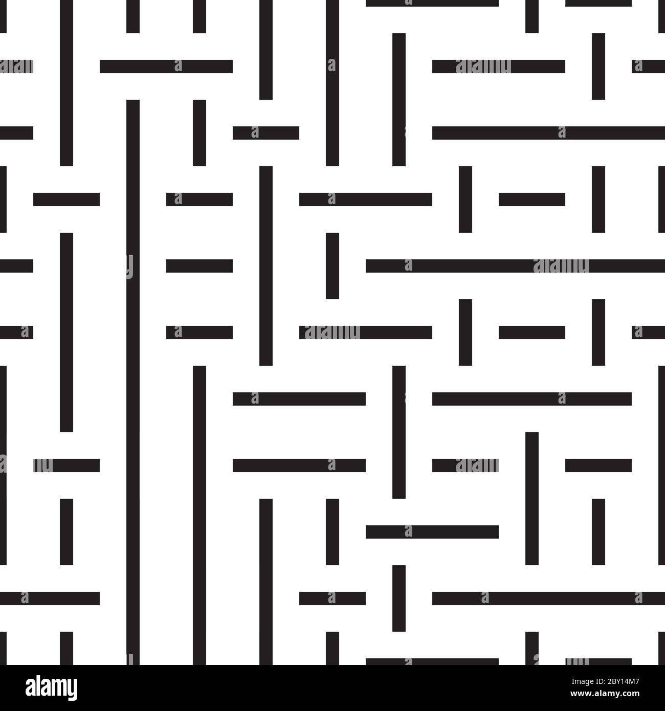 Seamless pattern with horizontal and vertical black segments Stock Vector