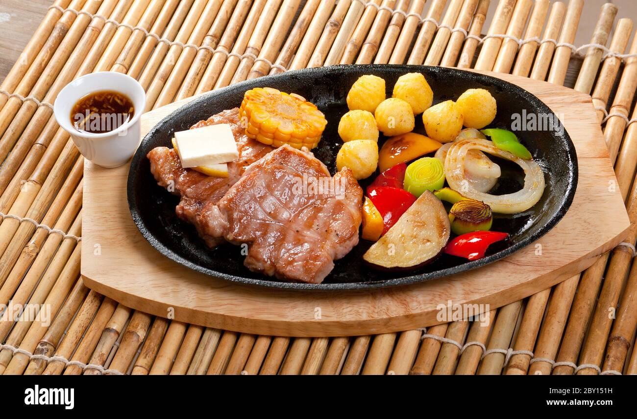 Japanese marbled beef  Roast Stock Photo
