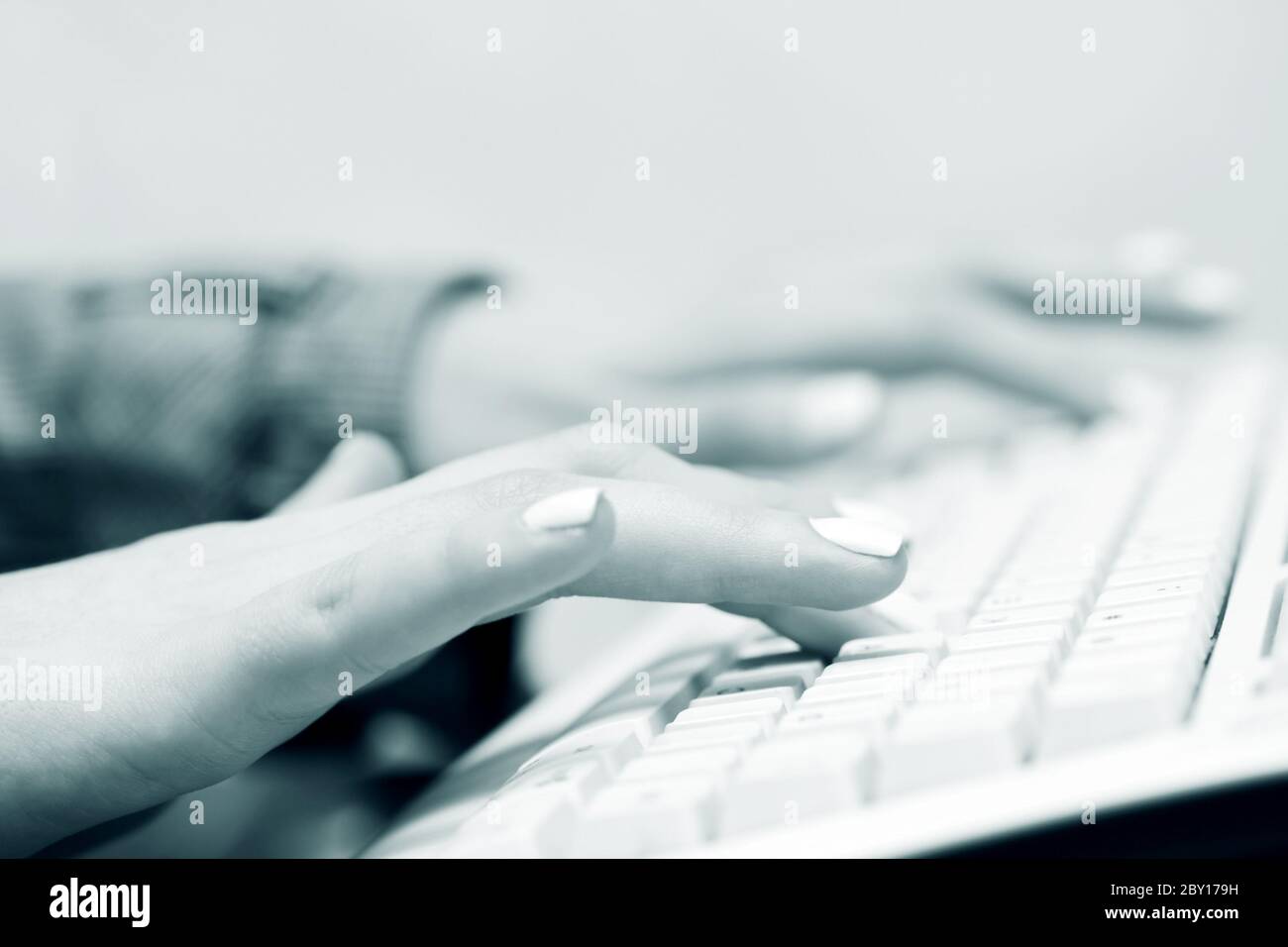 Woman typing keyboard white hi-res stock photography and images - Alamy