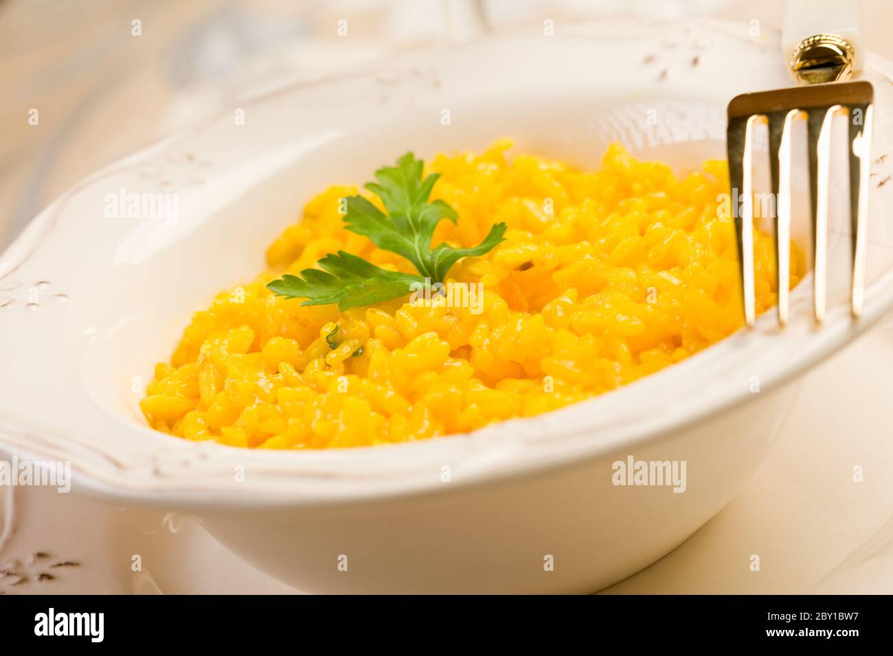 Risotto with saffron Stock Photo - Alamy