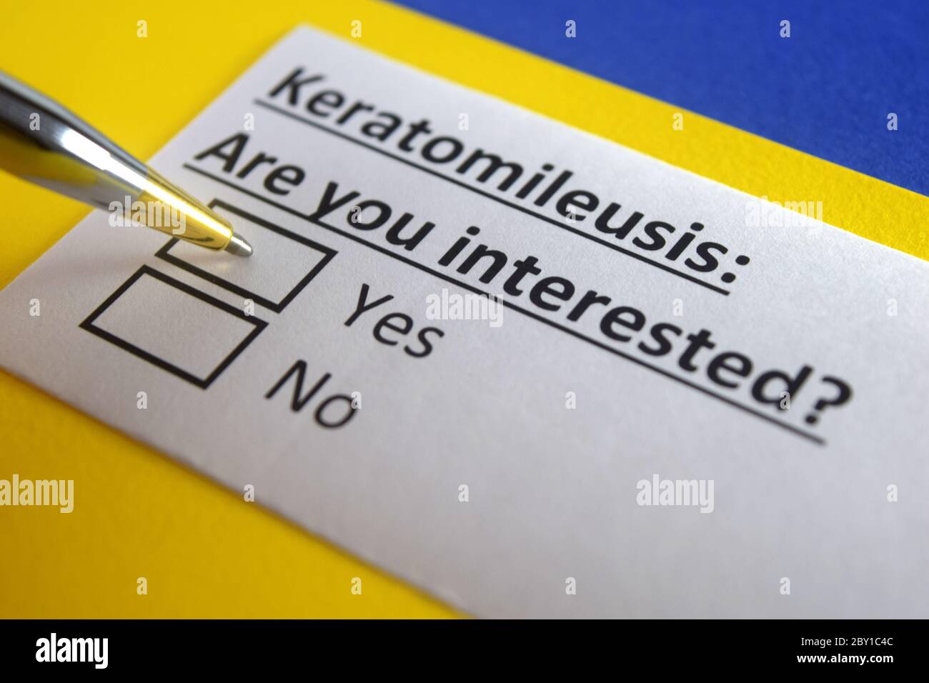 One person is answering question about keratomileusis. Stock Photo