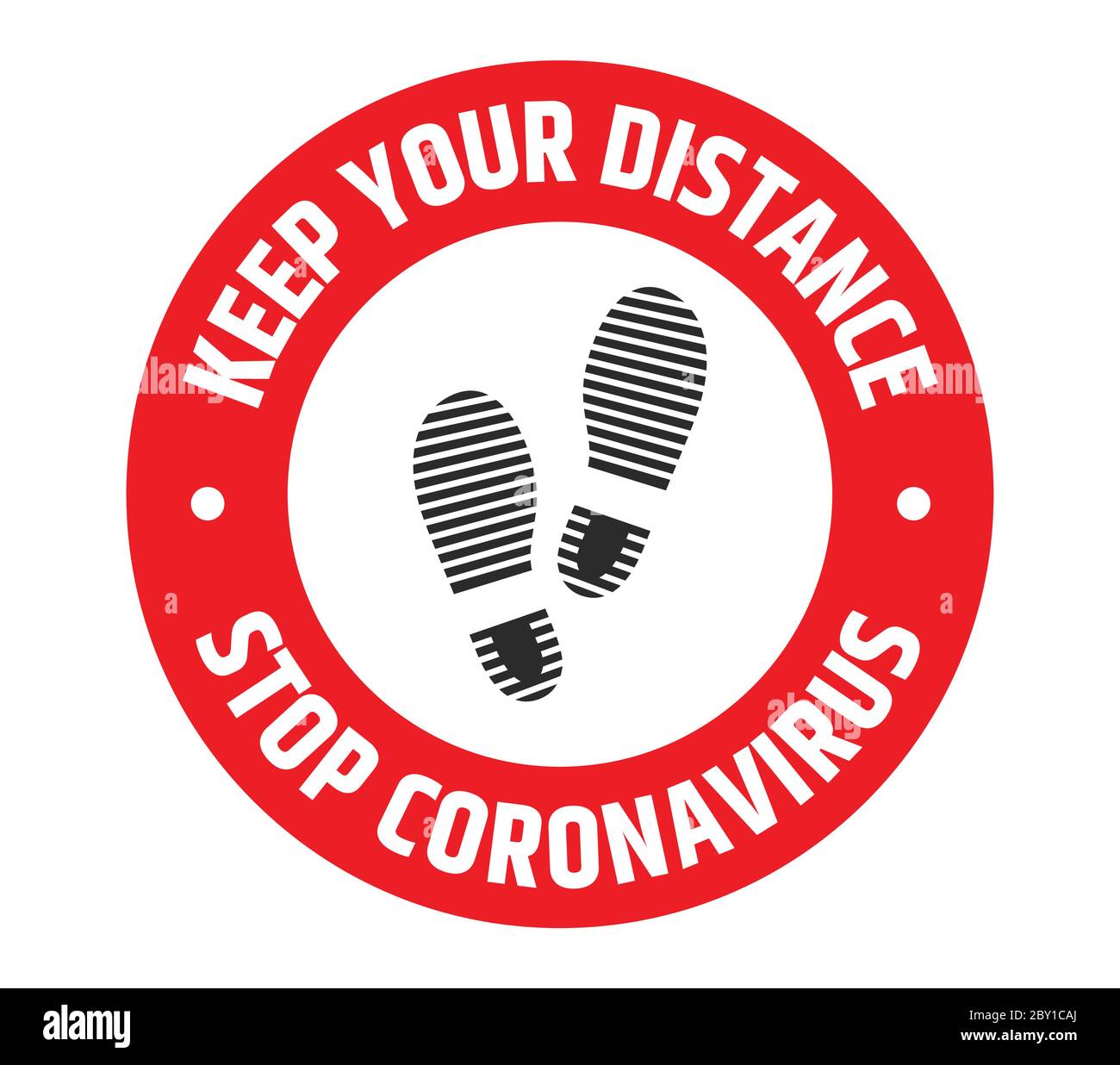 keep your distance and maintain 6 feet of social distancing to stop coronavirus (covid-19) floor sign vector Stock Vector