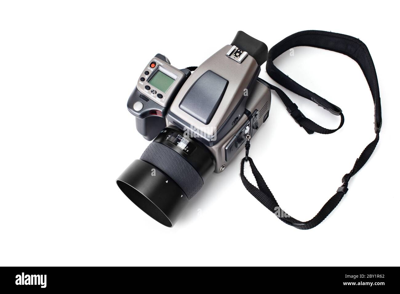Telecamera full-frame con monitor esterno, microfono e macchina fotografica  portatile per la produzione di film Foto stock - Alamy