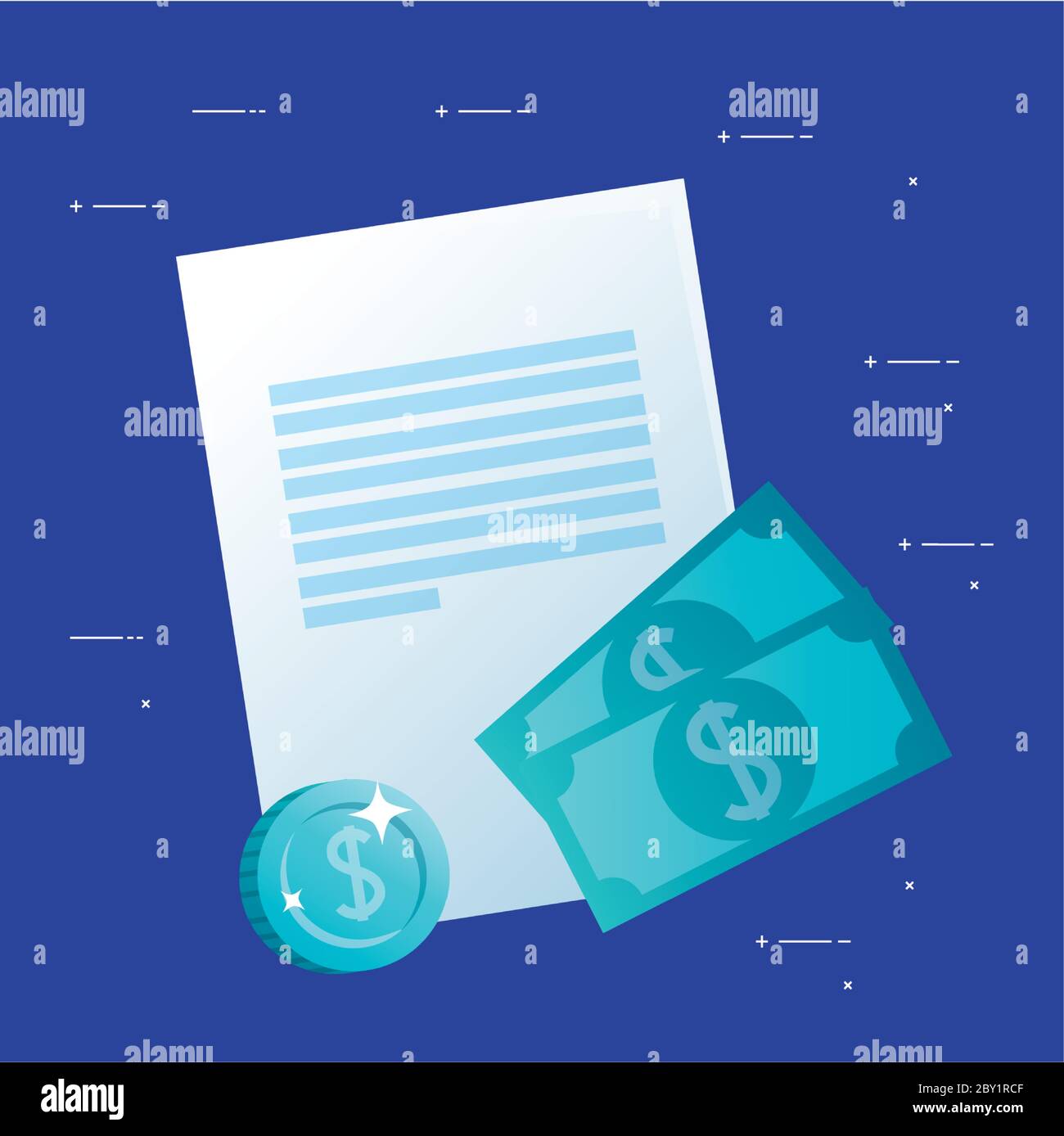 Coin document paper and bills vector design Stock Vector Image & Art ...