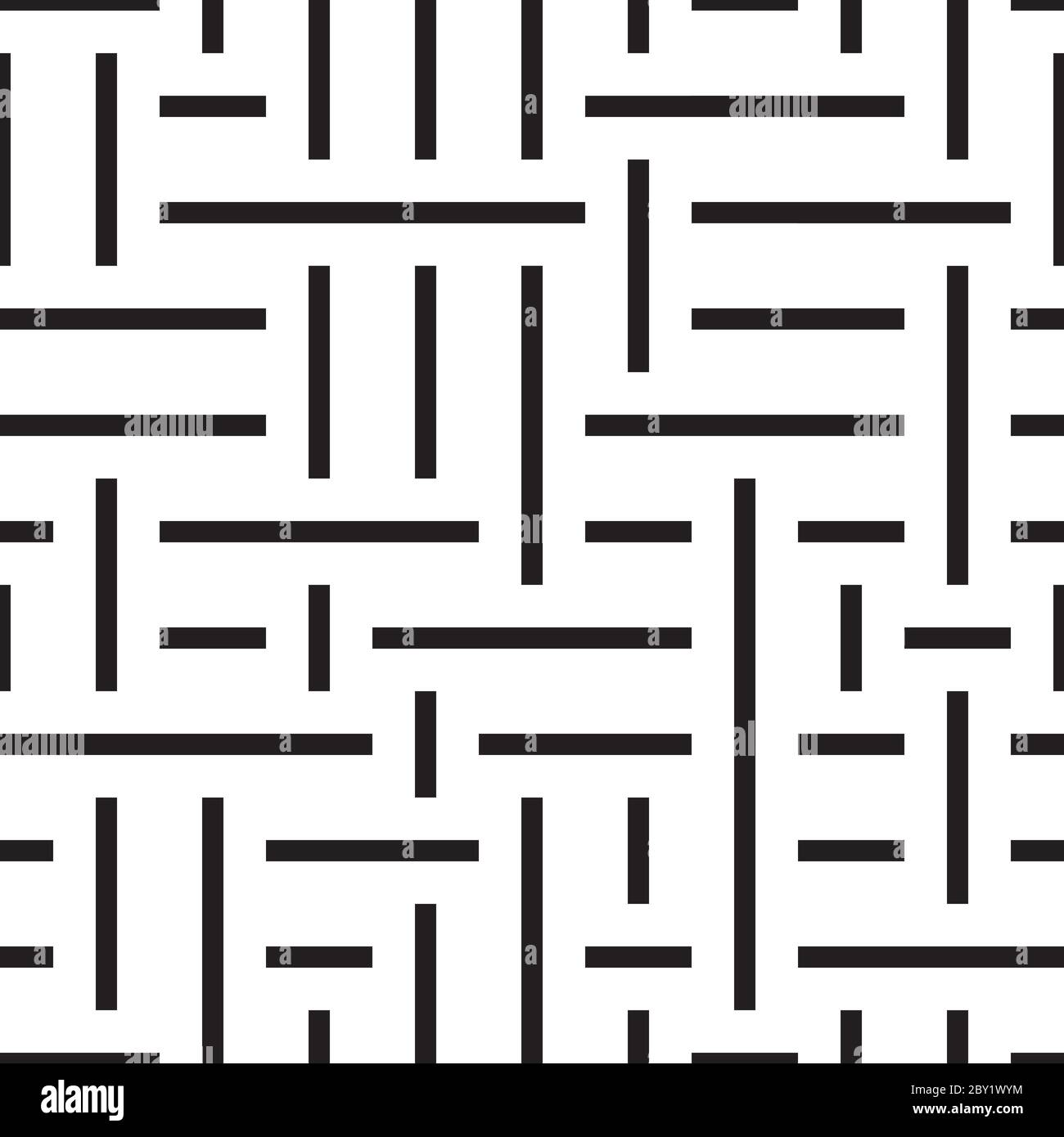 Seamless pattern with horizontal and vertical black segments Stock Vector
