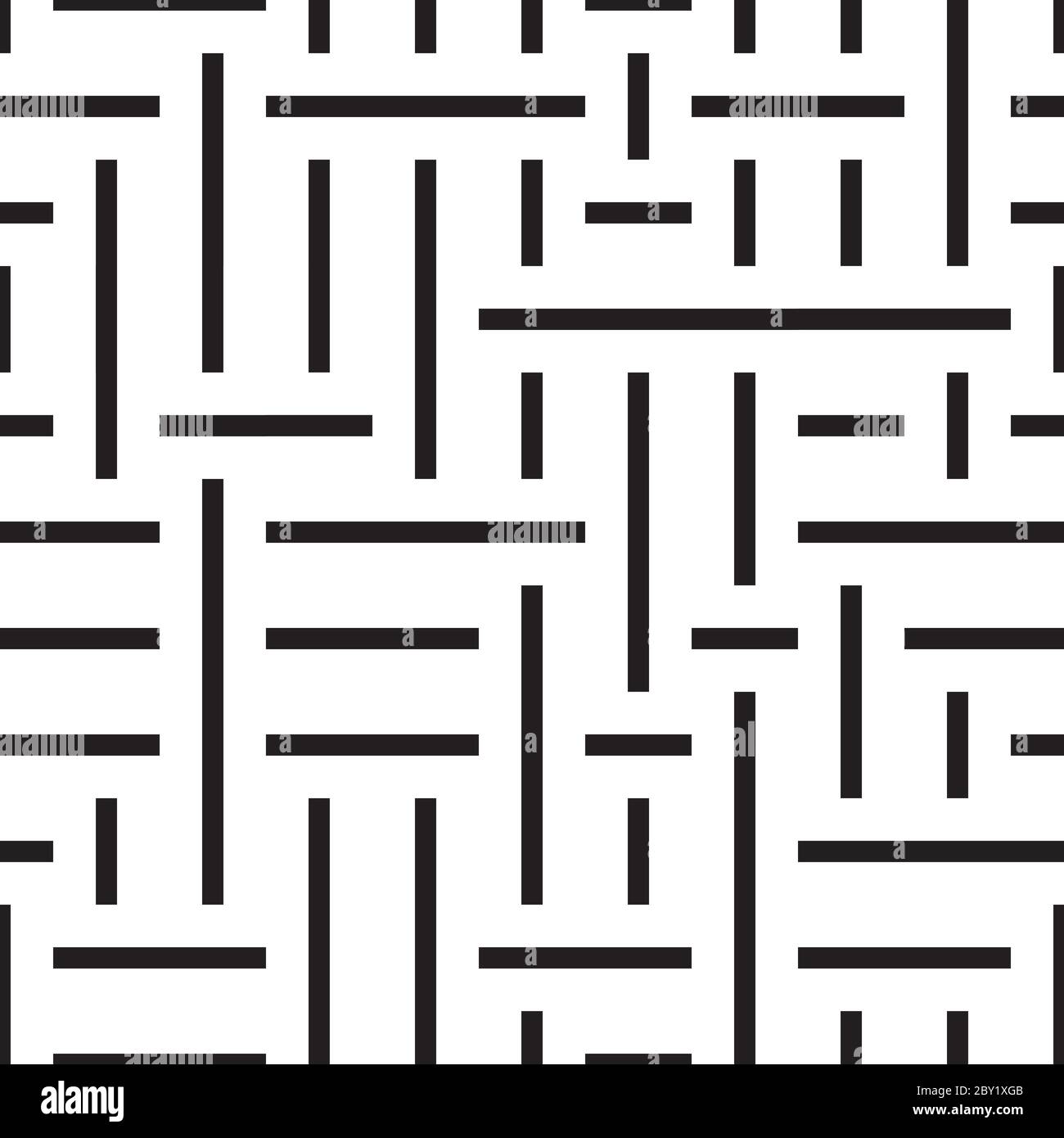 Seamless pattern with horizontal and vertical black segments Stock Vector
