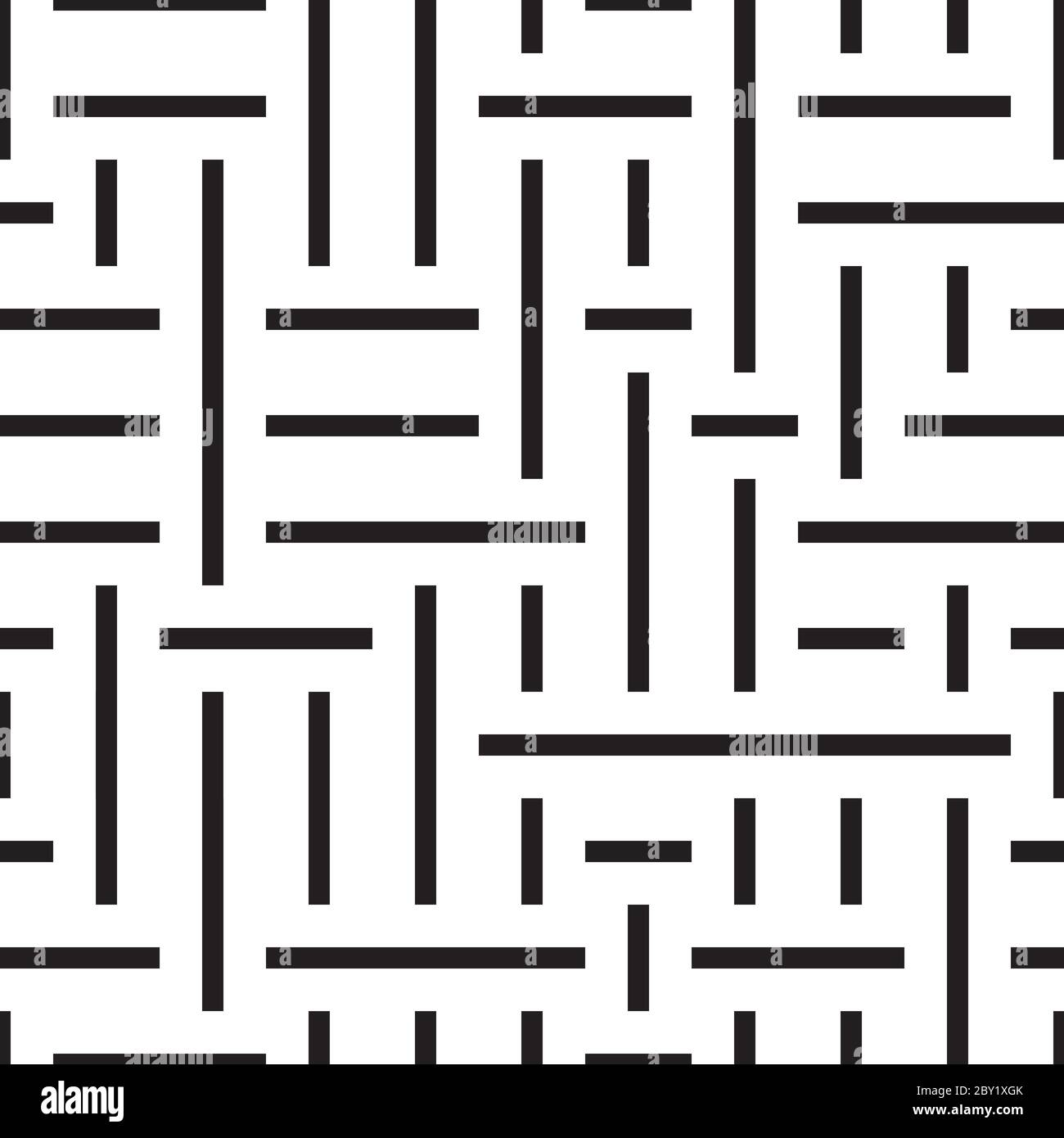 Seamless pattern with horizontal and vertical black segments Stock Vector