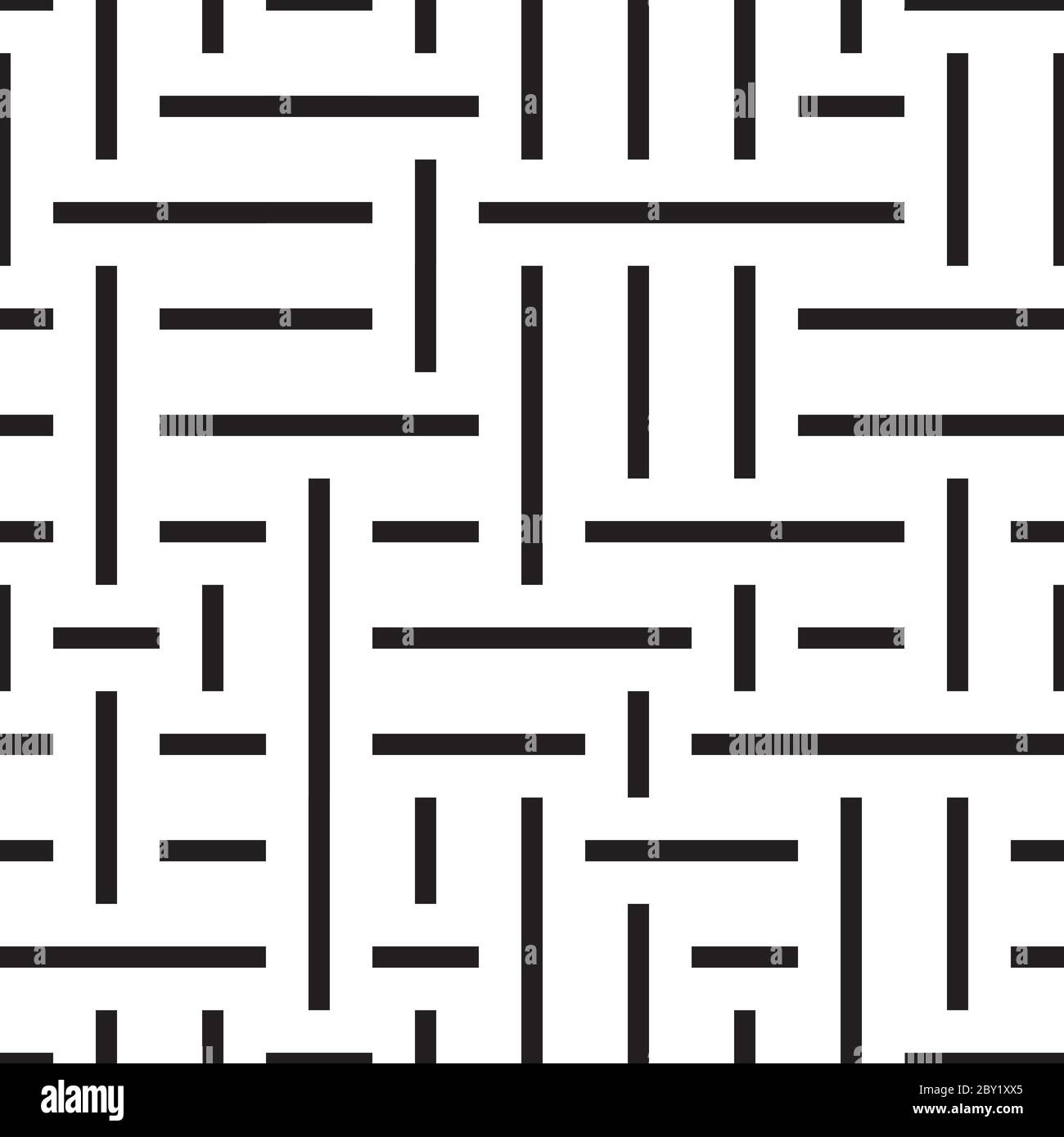 Seamless pattern with horizontal and vertical black segments Stock Vector