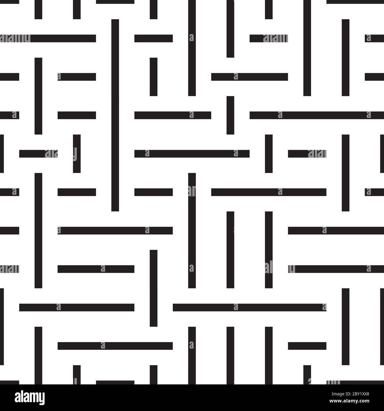 Seamless pattern with horizontal and vertical black segments Stock Vector