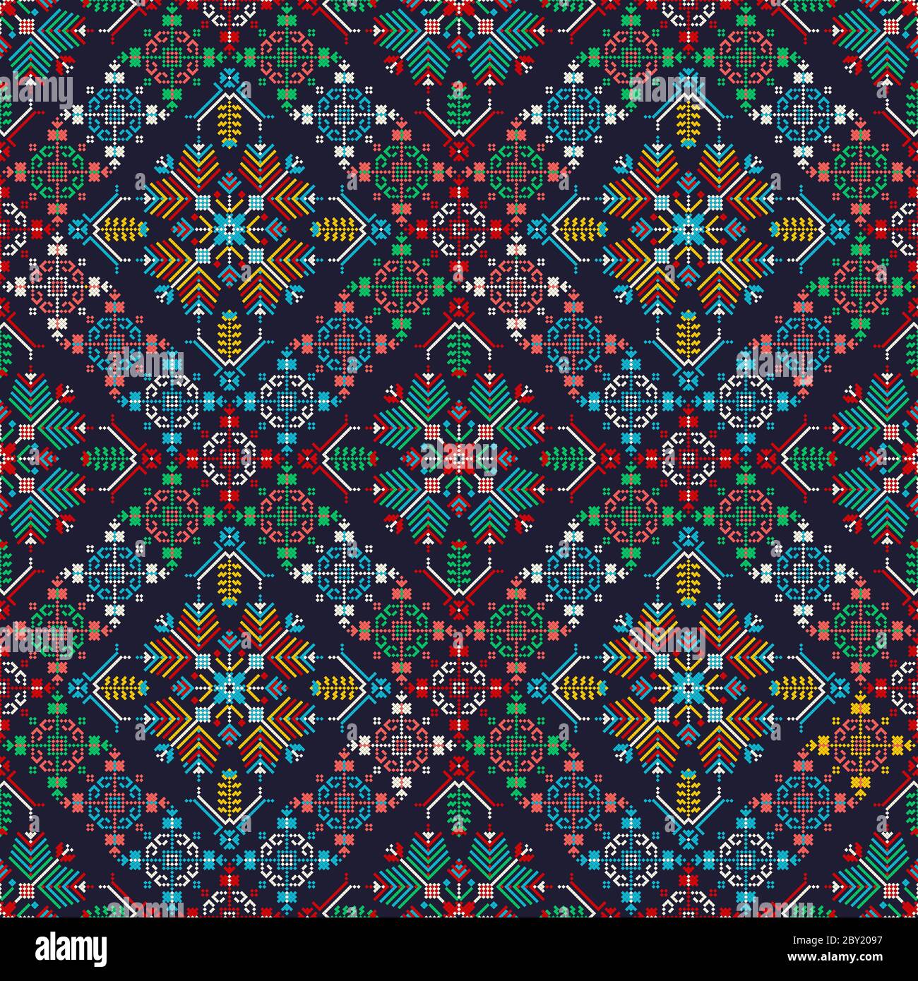 Romanian vector pattern inspired from traditional embroidery Stock Vector