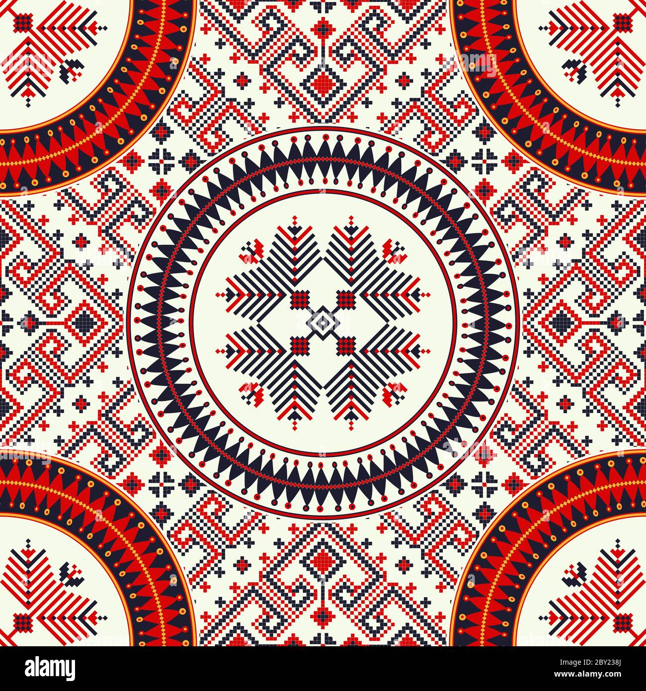 Romanian vector pattern inspired from traditional embroidery Stock Vector