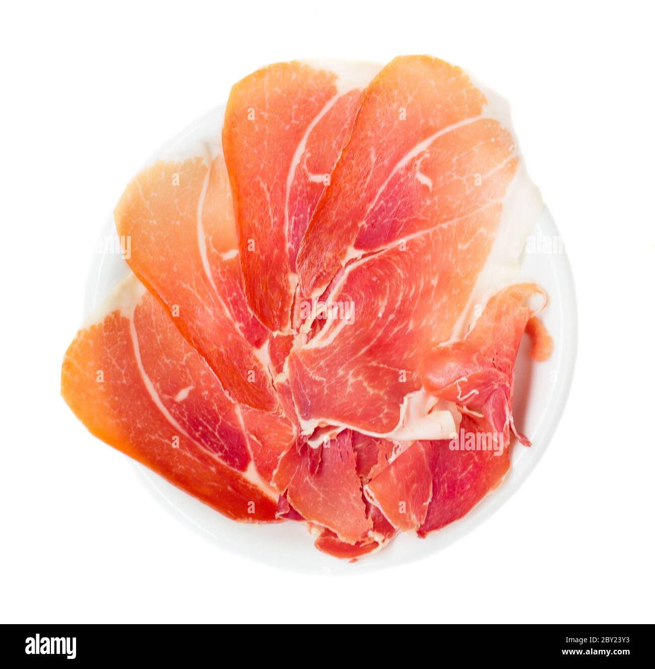plate of cured ham Stock Photo Alamy