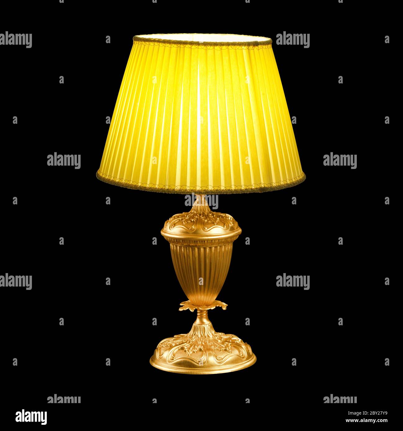 vintage table lamp isolated on black Stock Photo