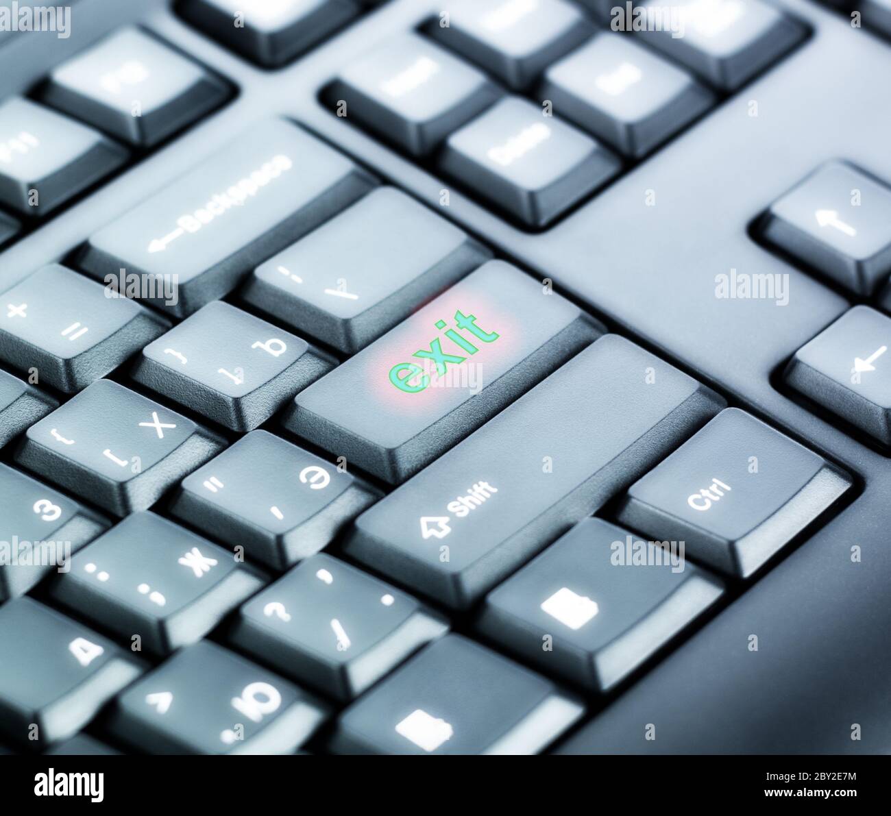 Keyboard with Exit Button Stock Photo - Alamy