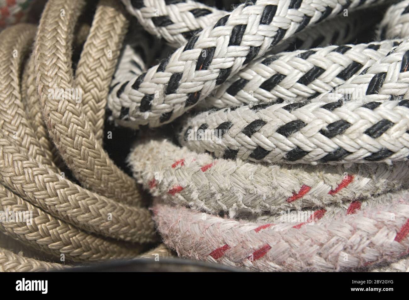 White colored thick braided rope hi-res stock photography and images - Alamy