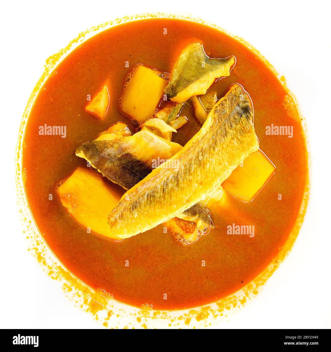 Bouillabaisse, traditional fish soup from Marseille, France Stock Photo