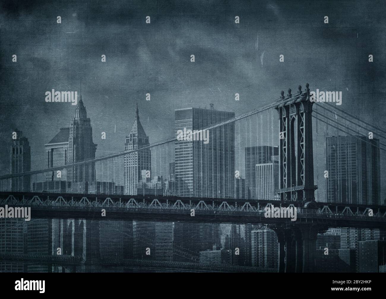 vintage grunge image of new york city Stock Photo