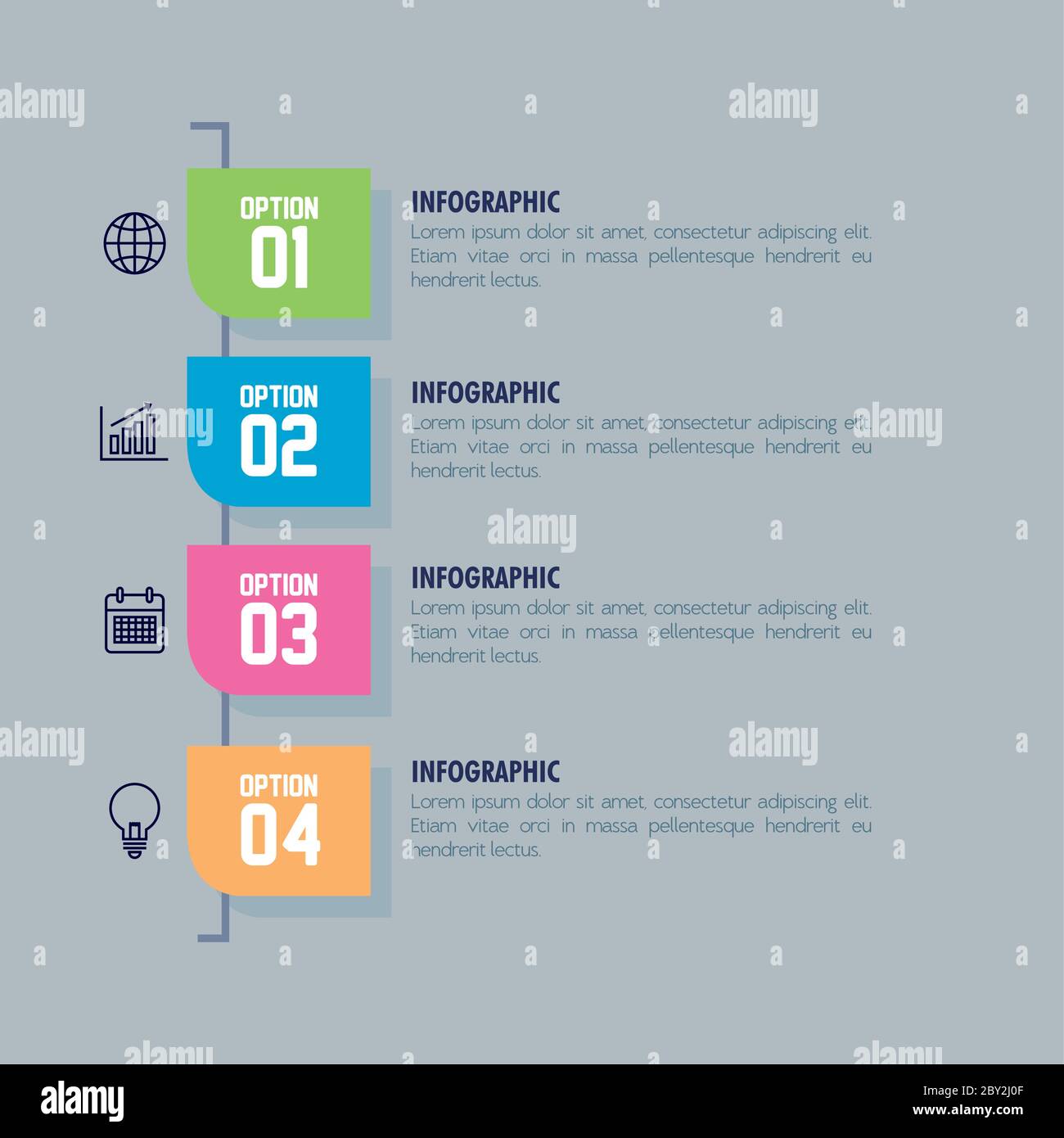 infographic template with business icons concept Stock Vector Image ...