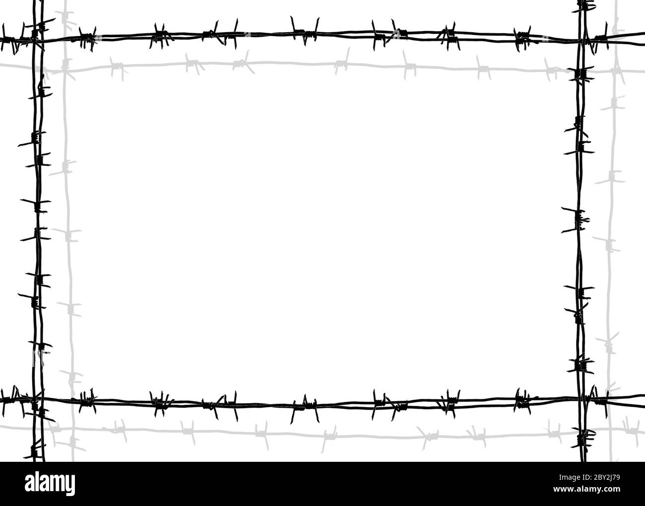 barbed wire frame Stock Photo