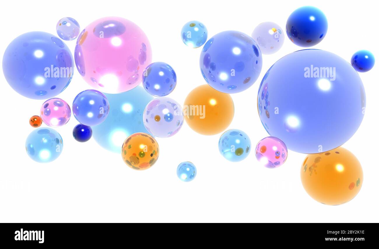 3d glass balls or spheres Stock Photo - Alamy