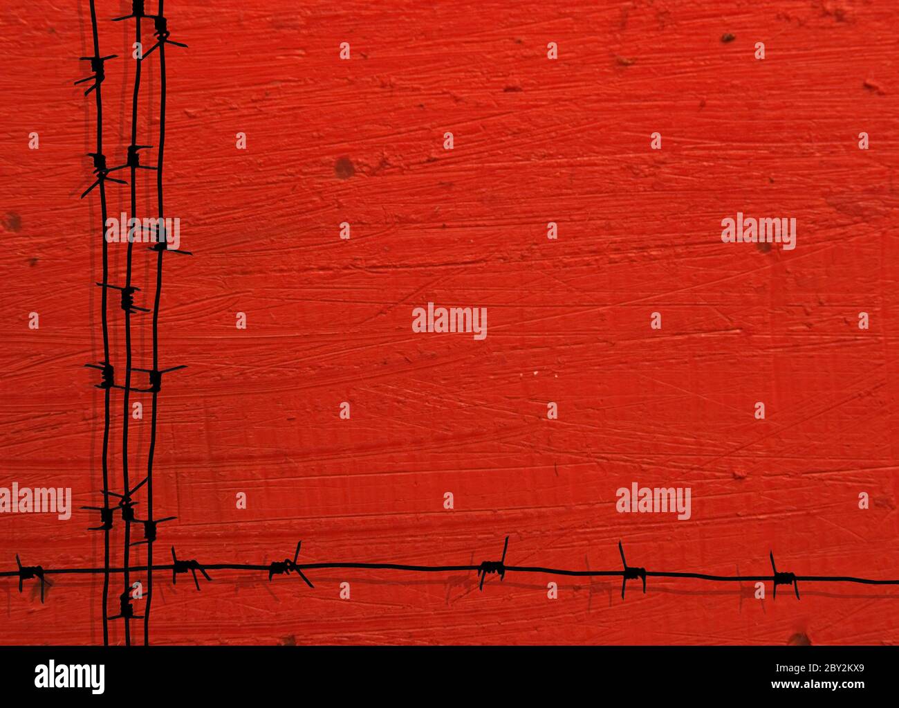 grunge barbed wire frame Stock Photo