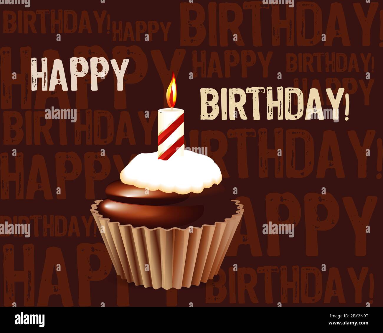 Birthday cupcake Greeting card Stock Photo Alamy
