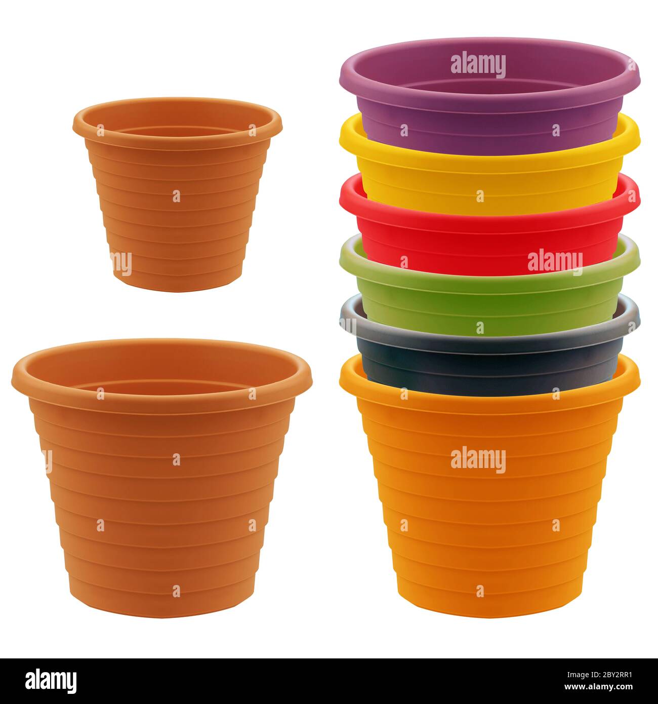 plastic garden pot Stock Photo
