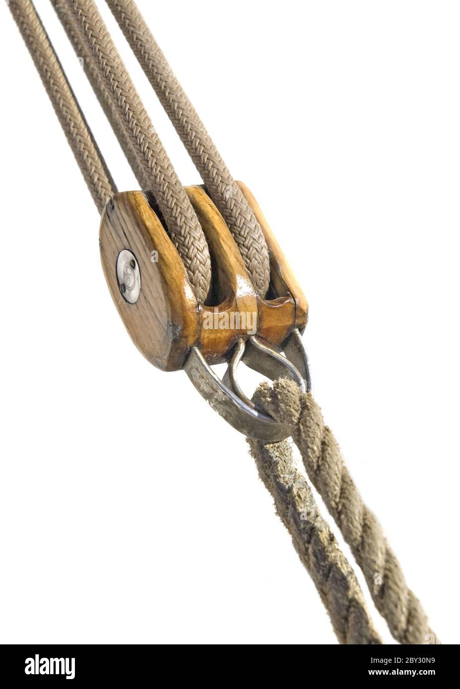 Wooden pulley block Cut Out Stock Images &amp; Pictures - Alamy