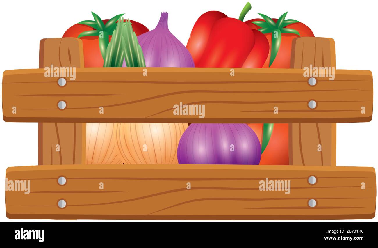 Isolated vegetables inside box vector design Stock Vector Image & Art ...