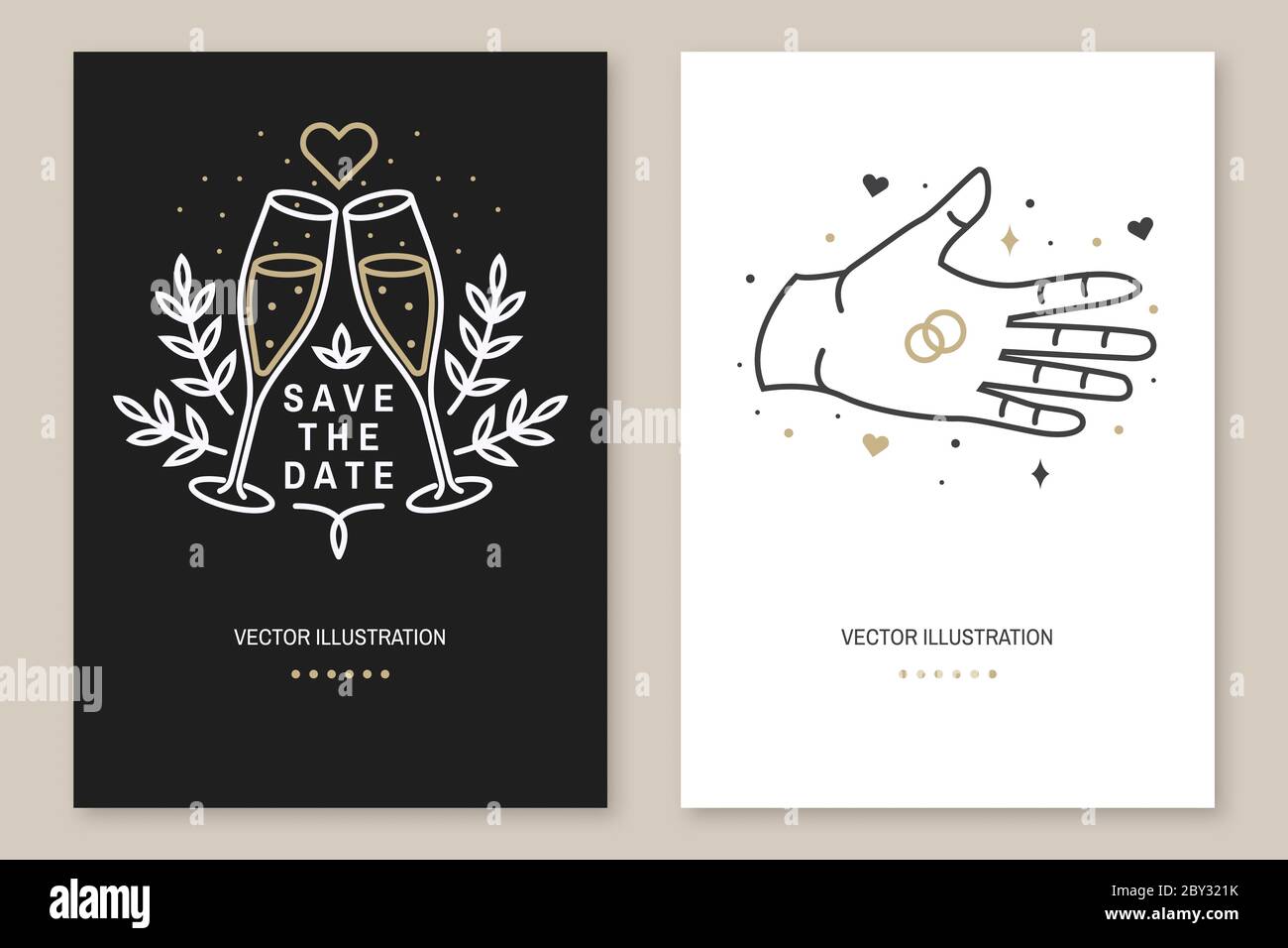 Wedding invitation card template, poster, flyer, template. Vector For Save The Date Flyer Template