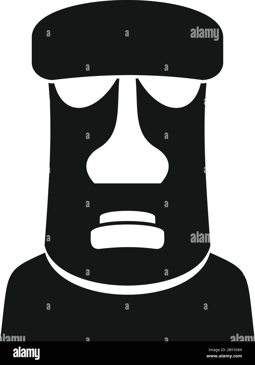 Geology moai head icon. Simple illustration of geology moai head vector icon for web design isolated on white background Stock Vector