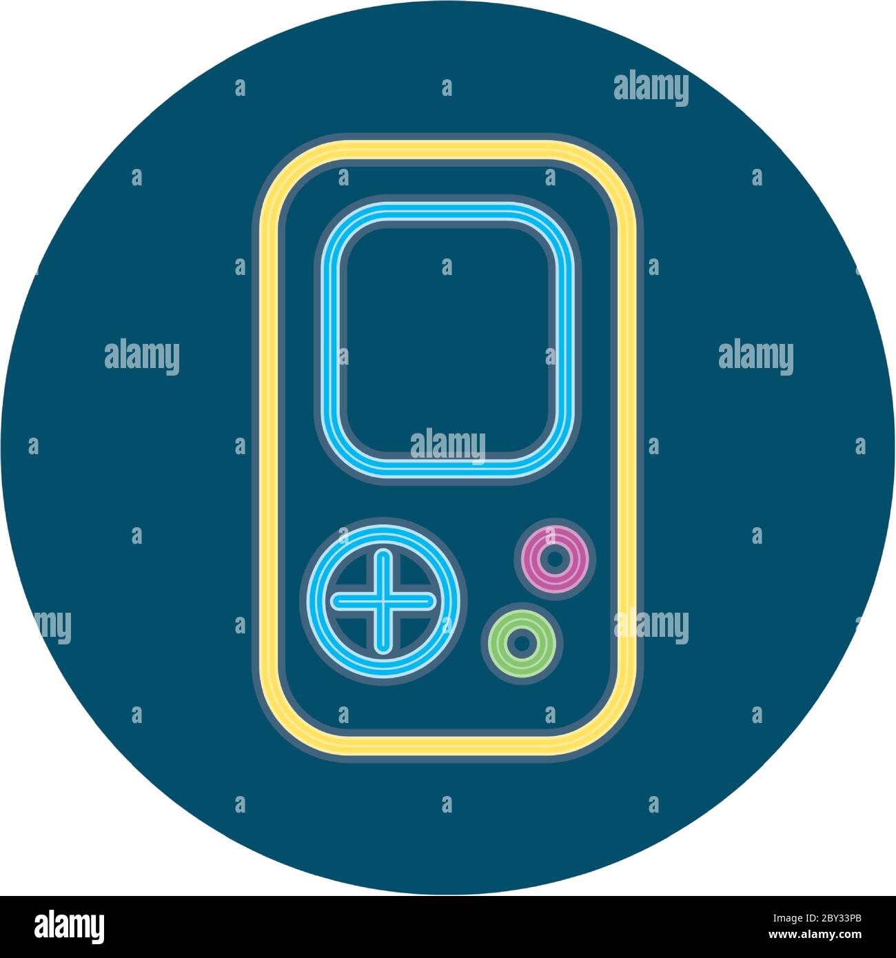 retro video game handle neon style icon vector illustration design ...