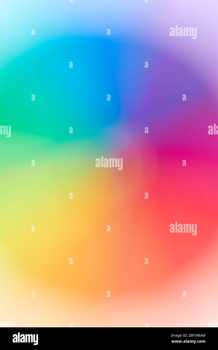 Blurred, soft and variegated colors of a rainbow, suitable for a background. Stock Photo