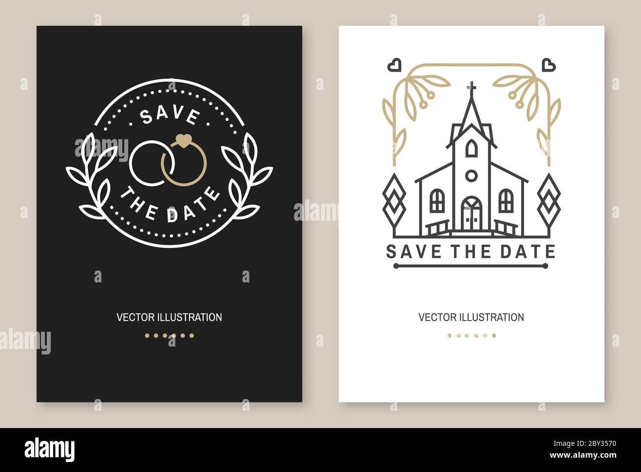 Wedding invitation card template. Vector. Thin line geometric With Regard To Church Wedding Invitation Card Template