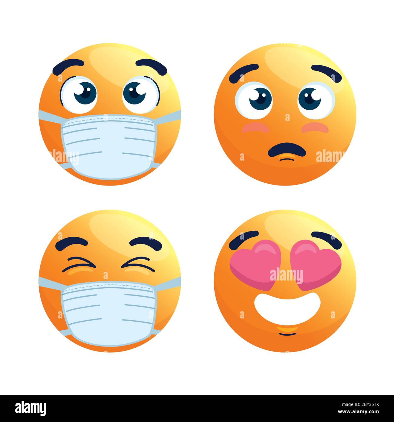 Download Set Of Emoji Wearing Medical Mask Yellow Faces With A White Surgical Mask Icons For Covid 19 Coronavirus Outbreak Stock Vector Image Art Alamy Yellowimages Mockups