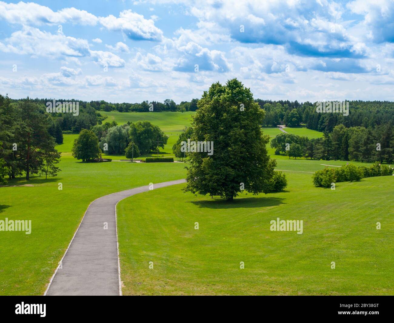 Green park in a place of former village Lidice completely destroyed by ...