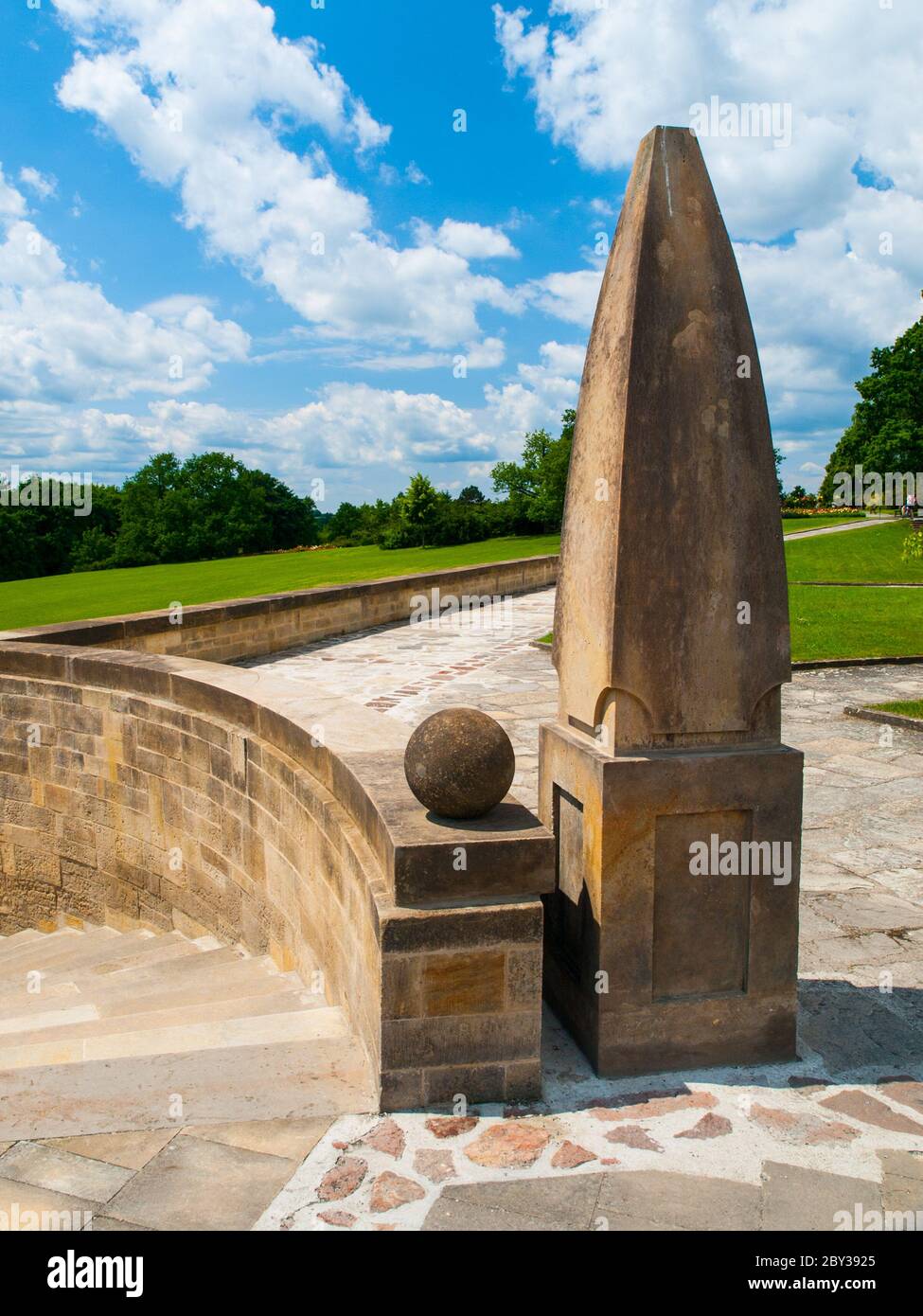 World War Memorial in a place of former village Lidice completely ...