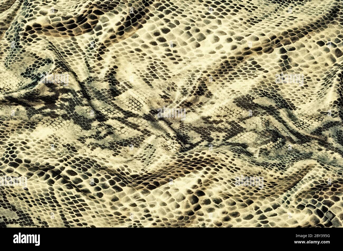 Texture of snake skin fabric Stock Photo