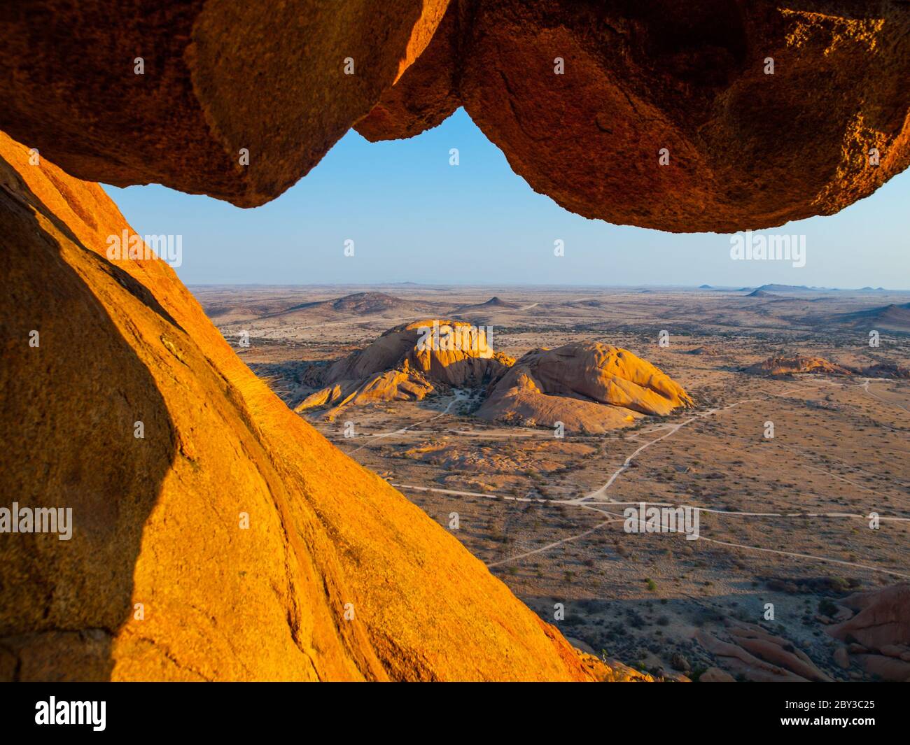 Massive granite rock formations, Spitzkoppe area, Namibia Stock Photo
