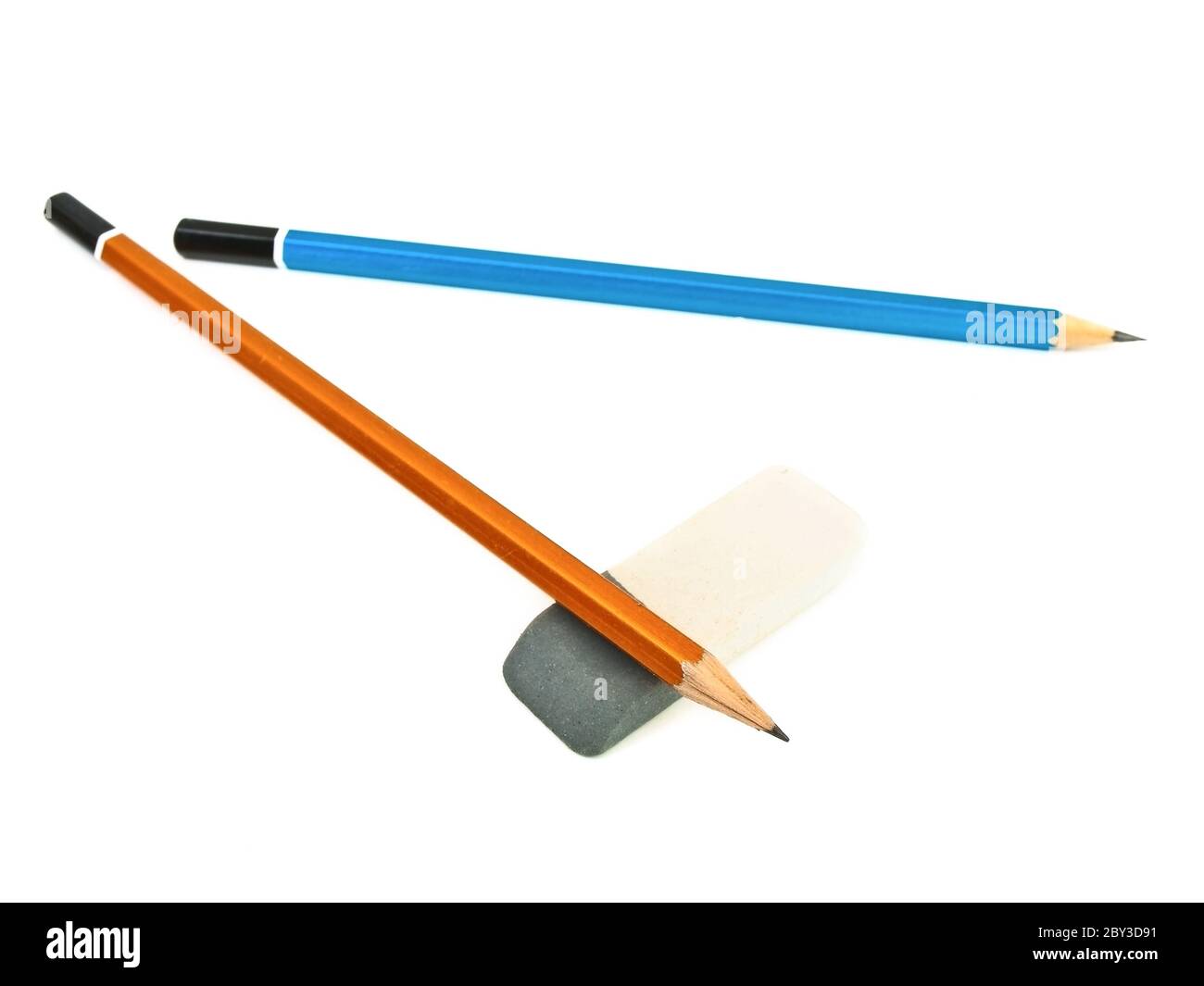 pencils and eraser Stock Photo Alamy