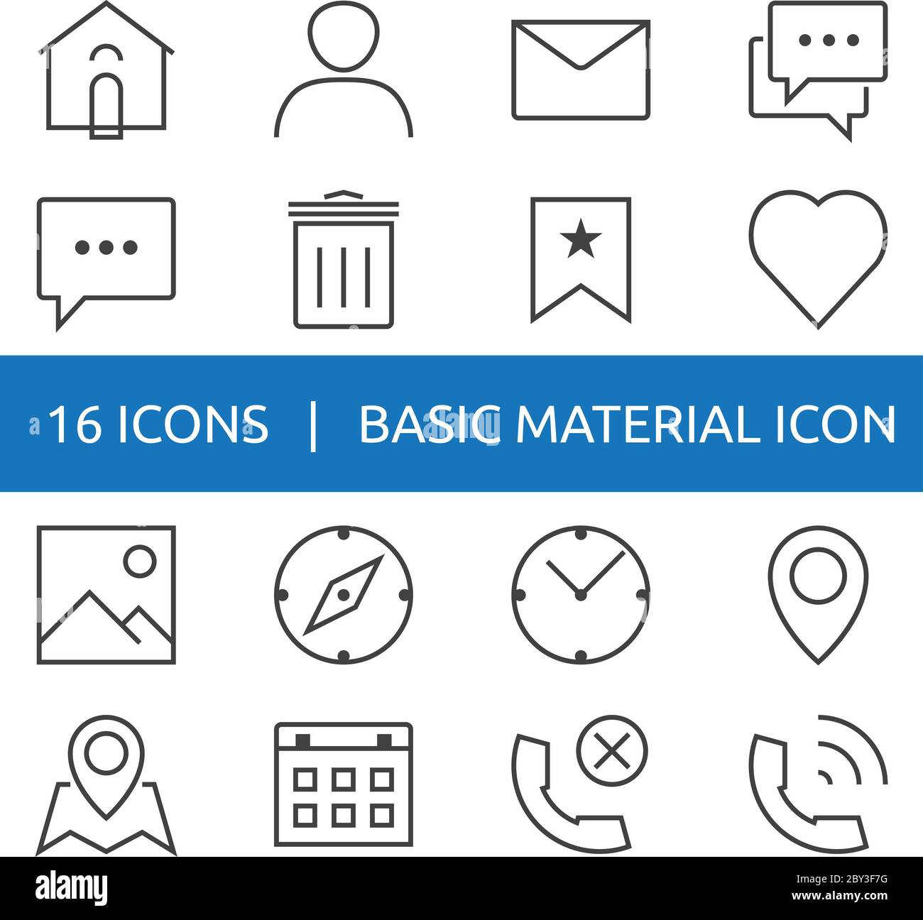 home, house, profile, message, chat, email, trash, bookmark, love, like ...