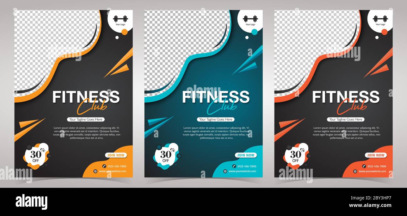 Fitness Club Gym Body Building And Gym Flyer Template With Photo Space Stock Vector Image Art Alamy
