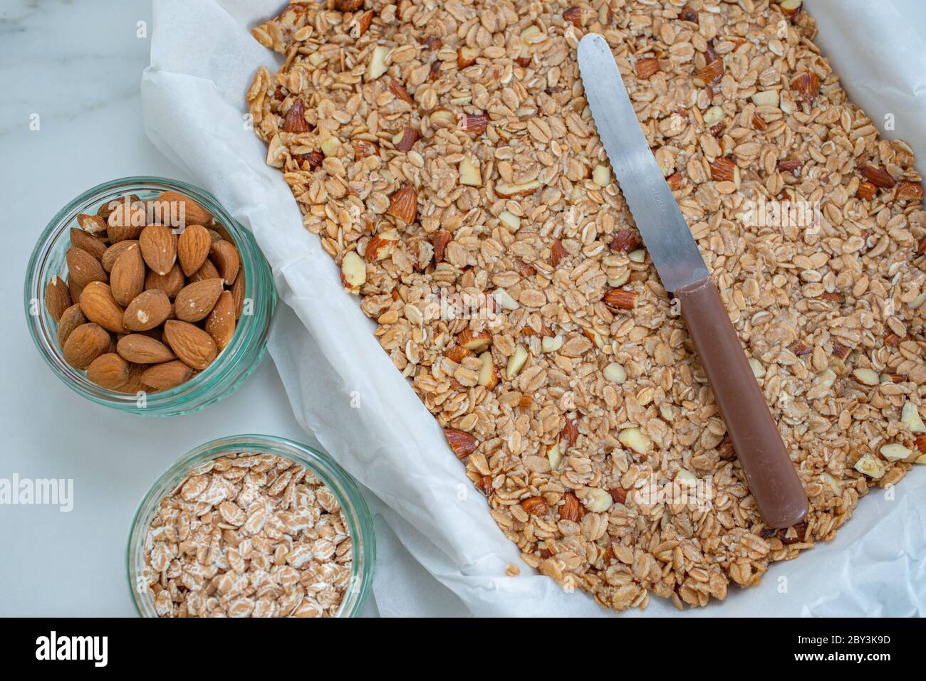 home made healthy granola bars Stock Photo